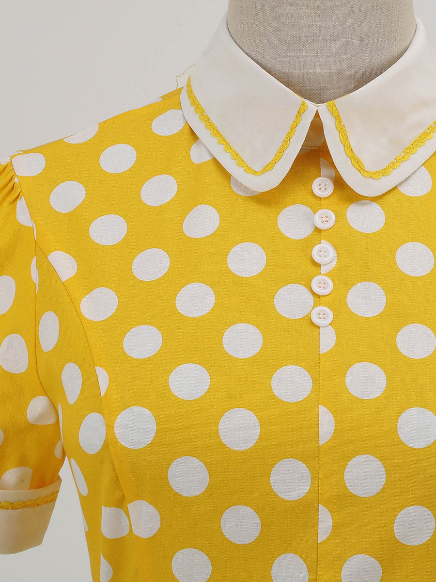 Polka Dots Peter Pan Collar 1950S Dress