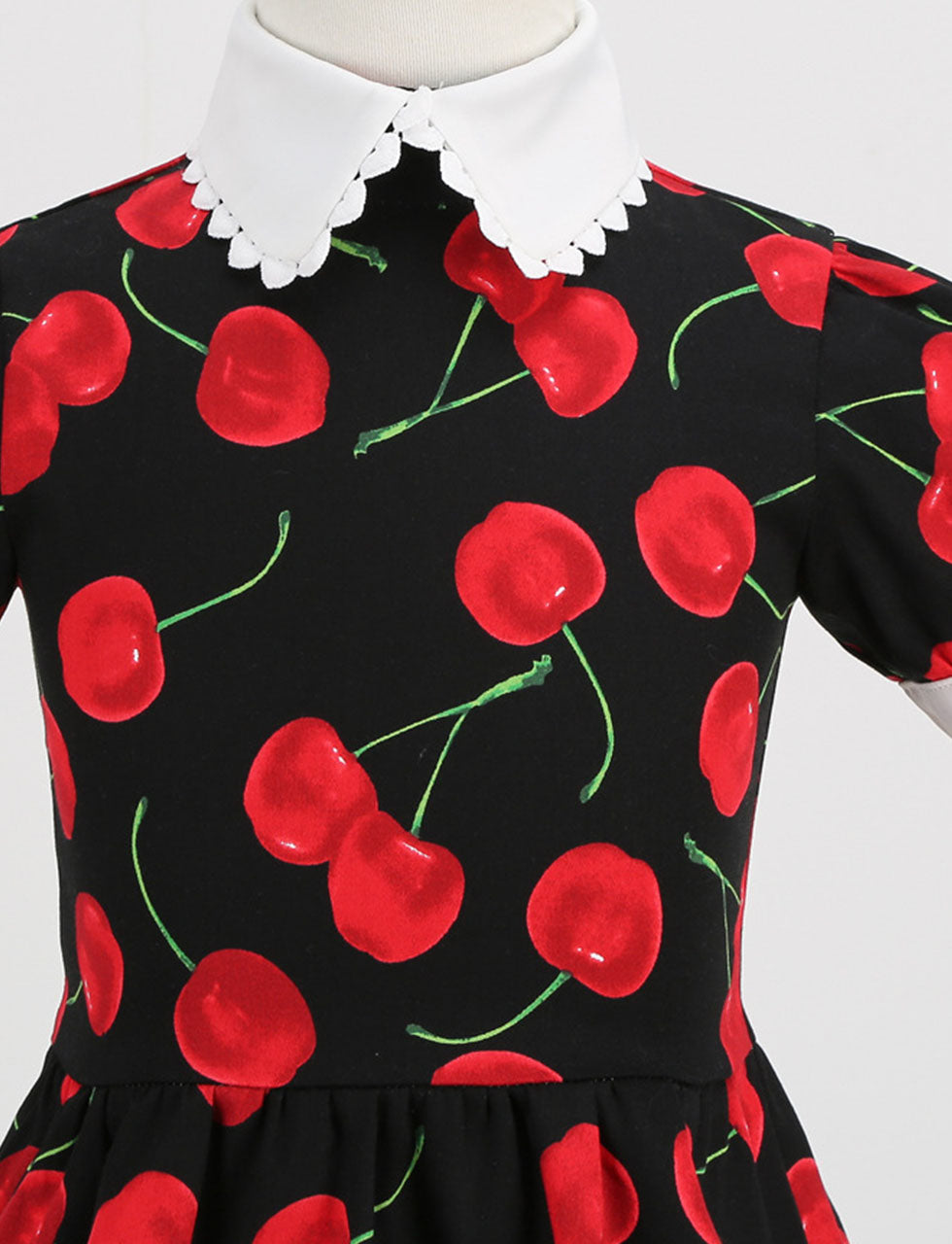 Kids Little Girls' Dress Cherry Peter Pan Collar 1950S Dress