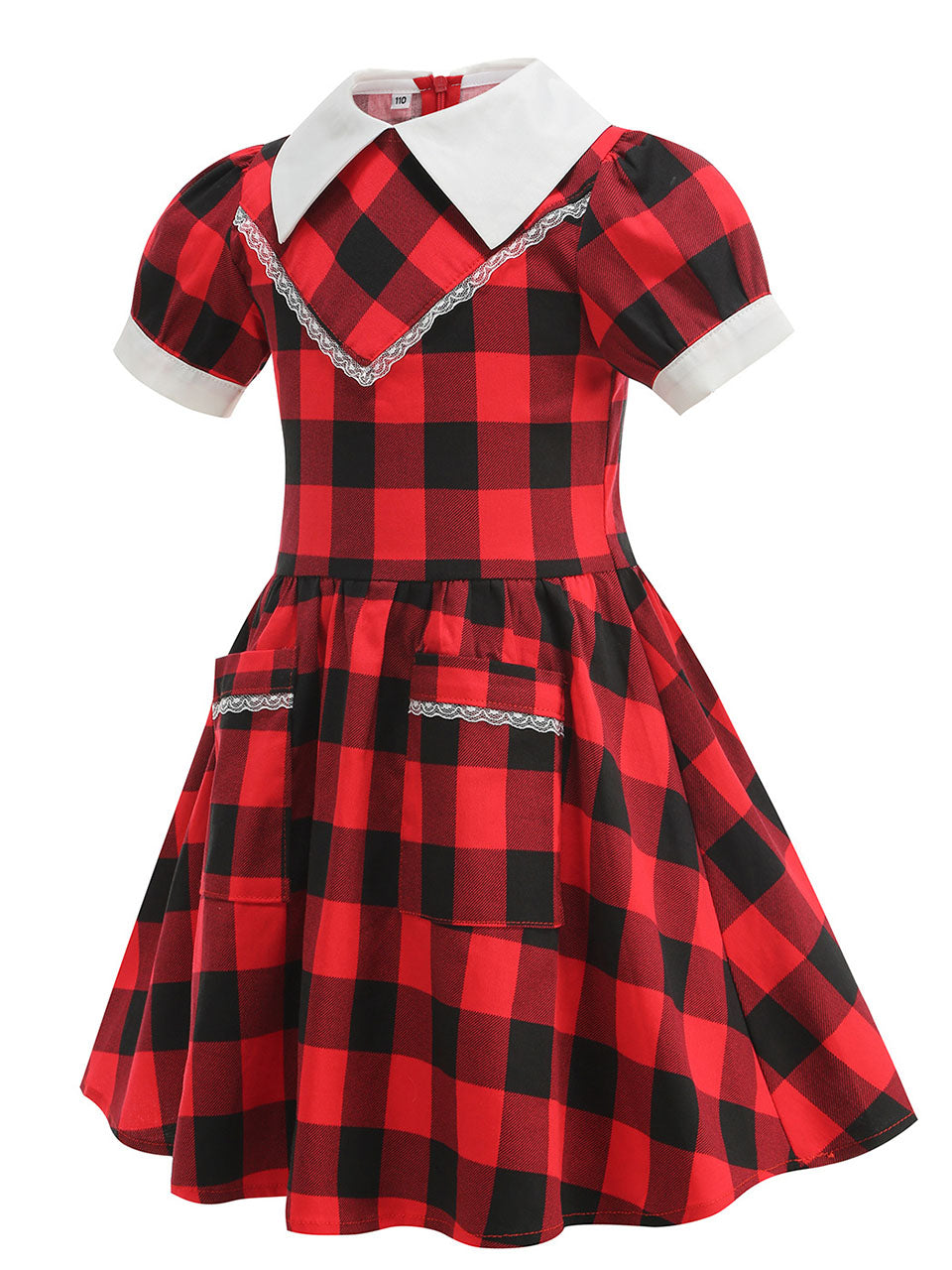 Kids Little Girls' Dress Plaid 1950S Vintage Dress