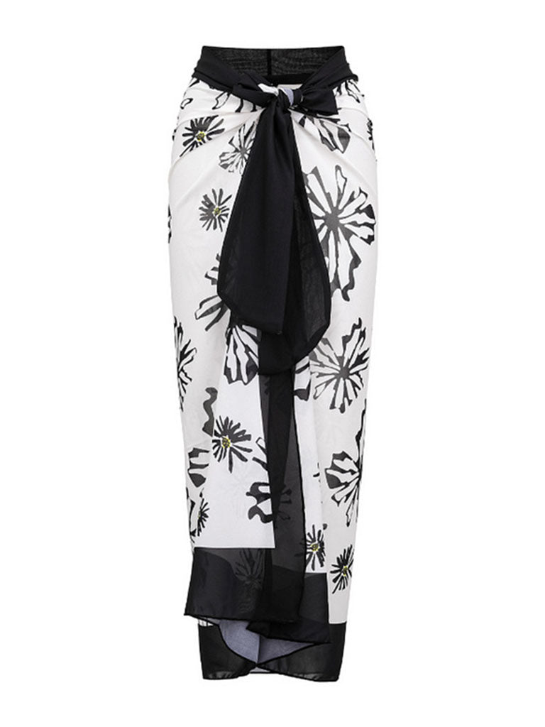 2PS Flower Print V Neck One Piece