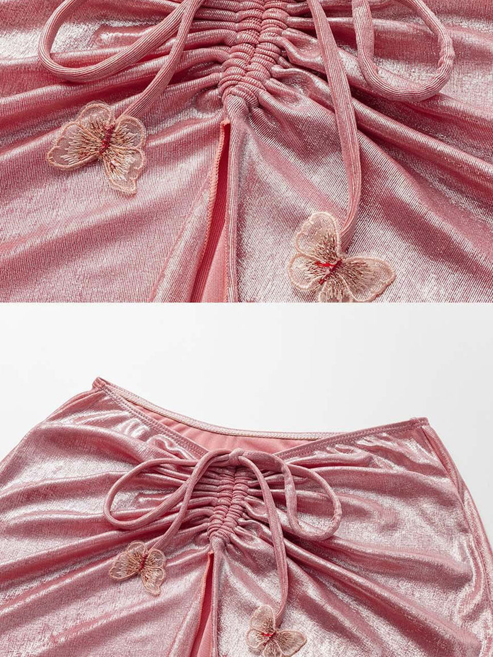 Pink Luminous Fabric One-piece Swimsuit