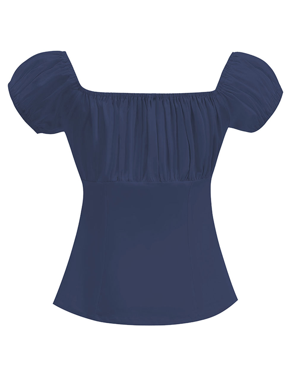 Regencycore 1950s Puff-Sleeve Ruched Top