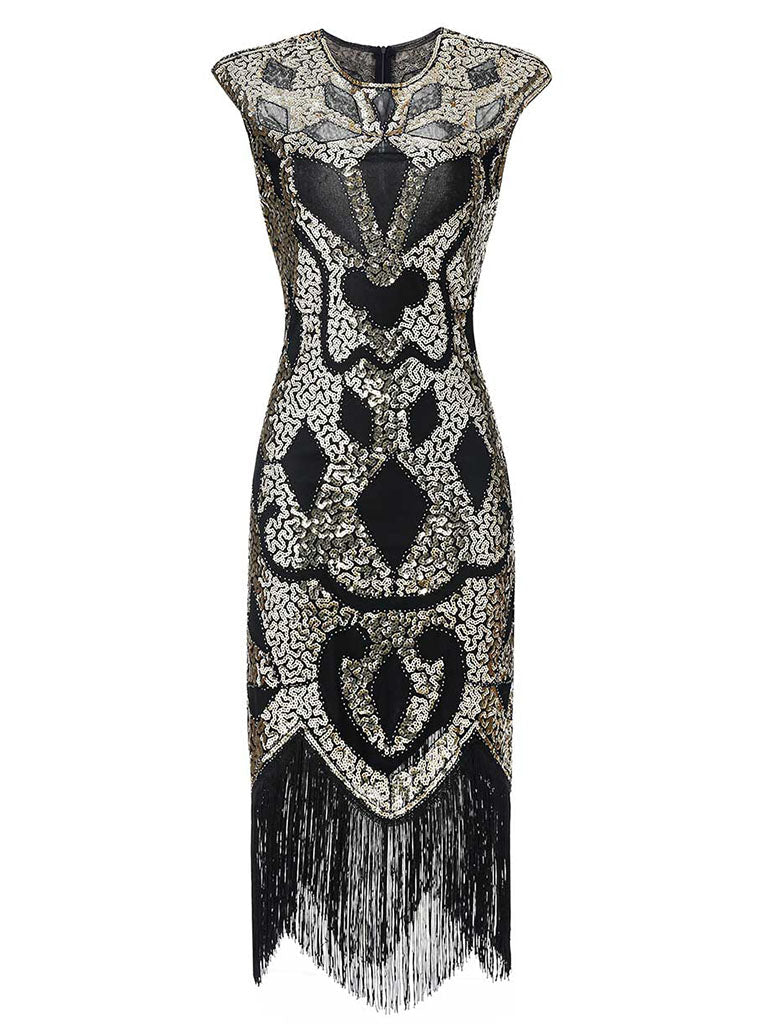 5 Colors 1920s Sequined Flapper Dress