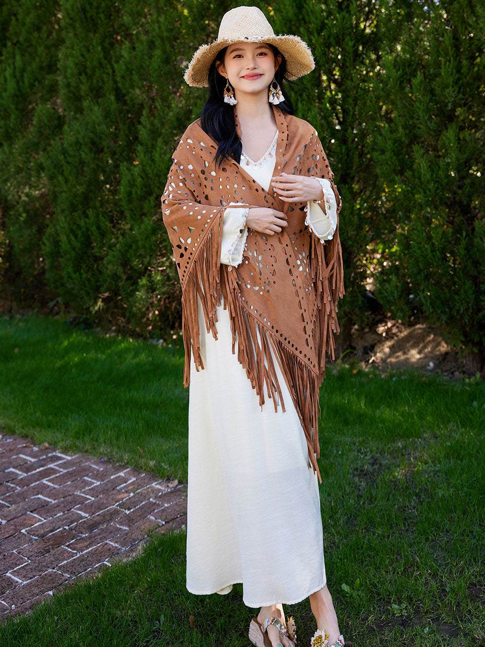Bohemian Hollowed-out Tassel Scarf Shawl