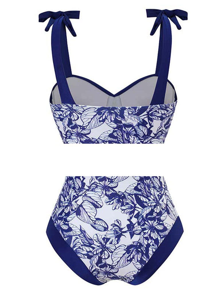 Animal Floral Print Strap Two Pieces