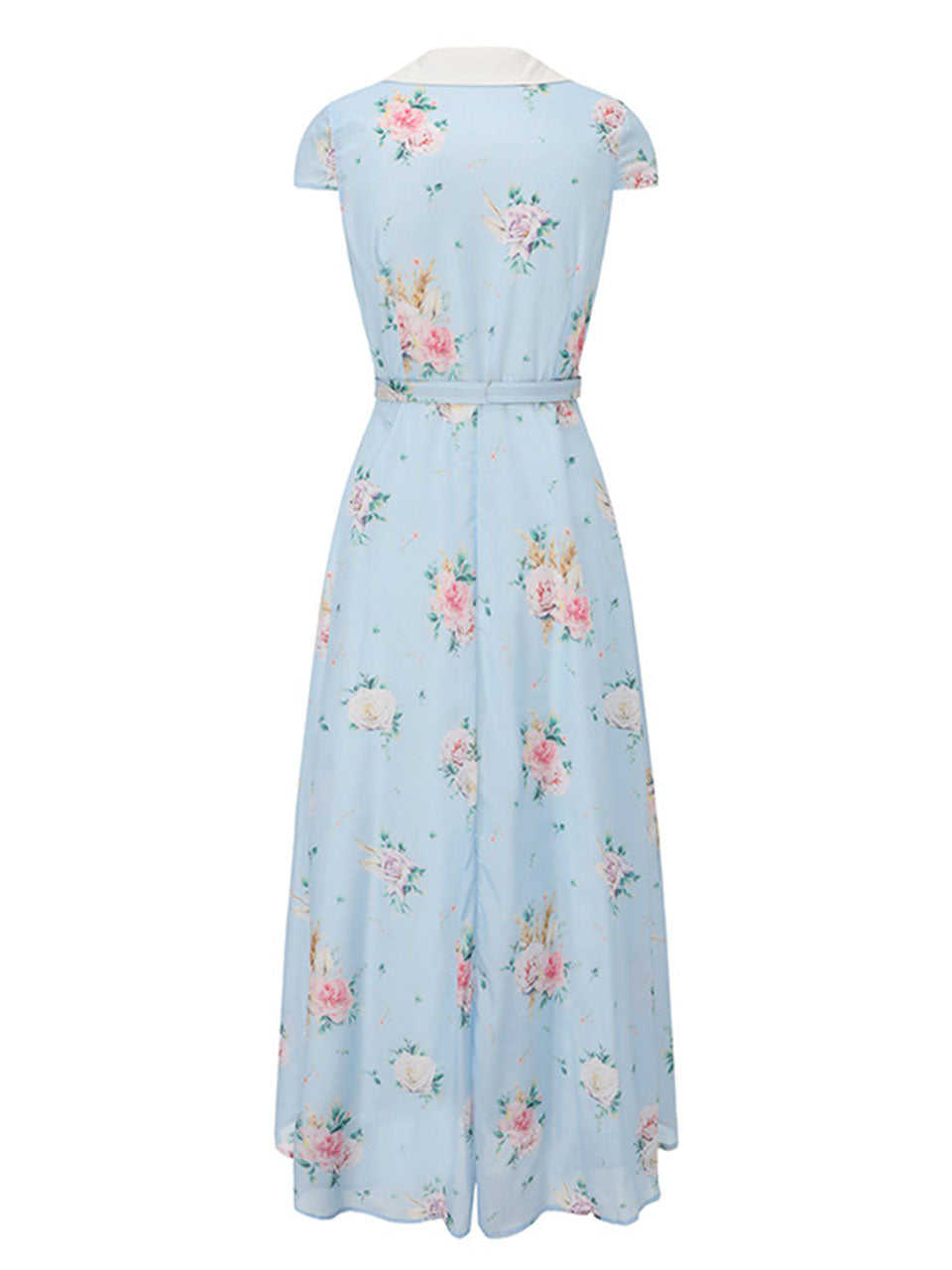 Mrs. Maisel Inspired 1950s Blue Floral Print Swing Dress for Women