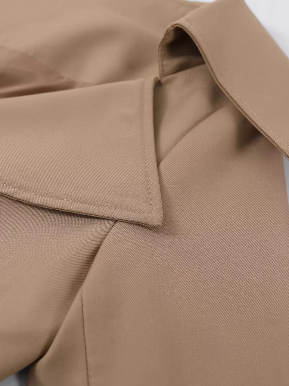 Off-Shoulder Belted Trench Coat