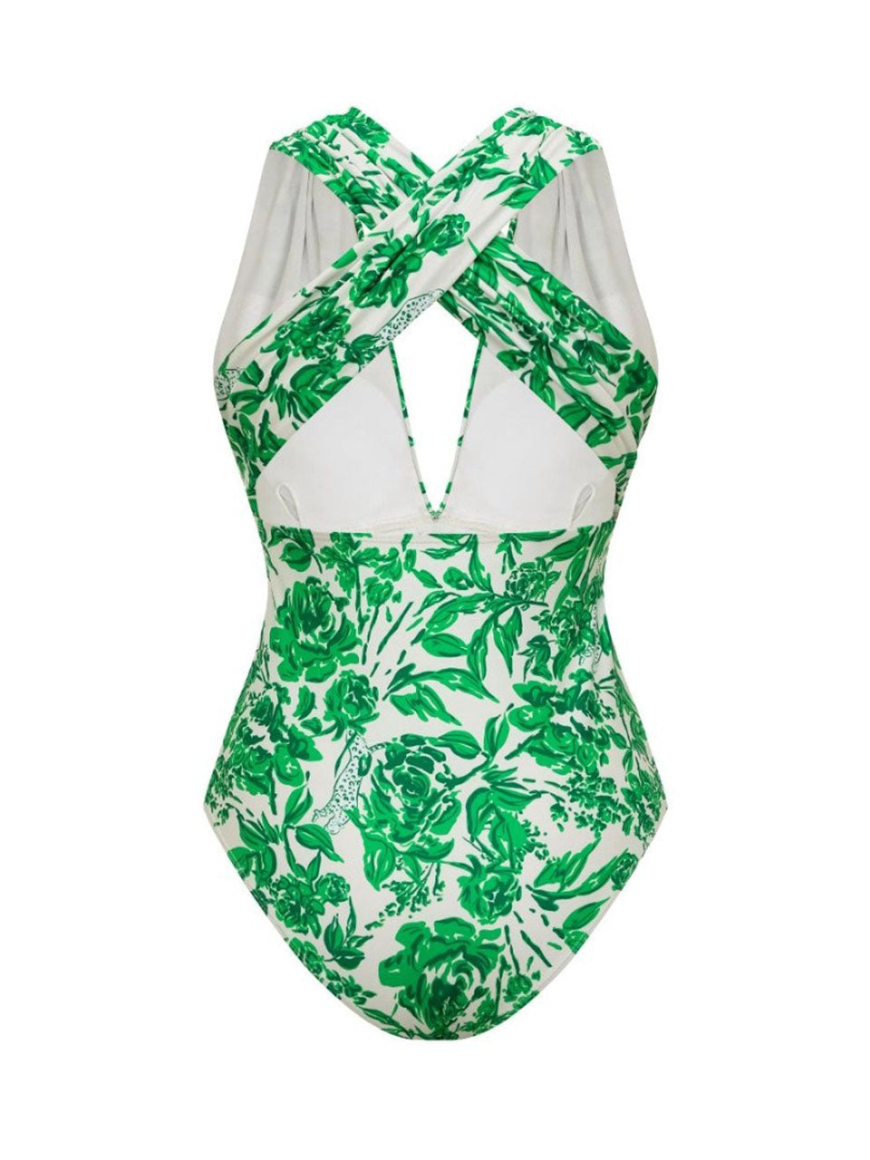 2PS Green Floral Halter One-Piece Swimsuit