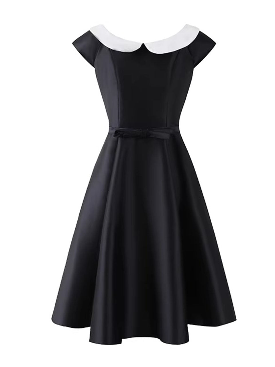 Peter Pan Collar Vintage Cap Sleeve Little Black Dress