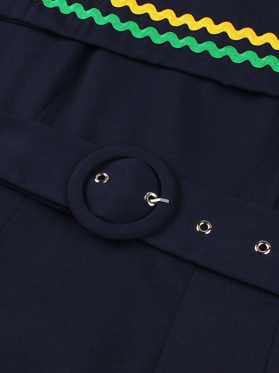 Navy Square Collar 1950s Swing Dress