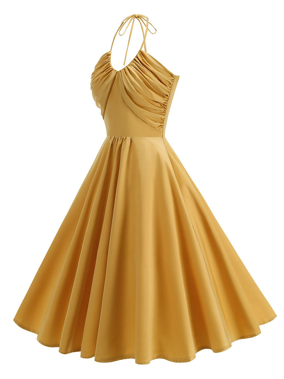 White Halter Neck Vintage Dress