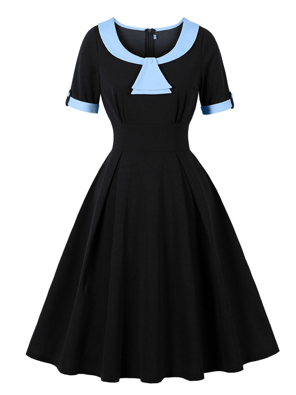 Christmas Green Peter Pan Collar 1950s Swing Vintage Dress