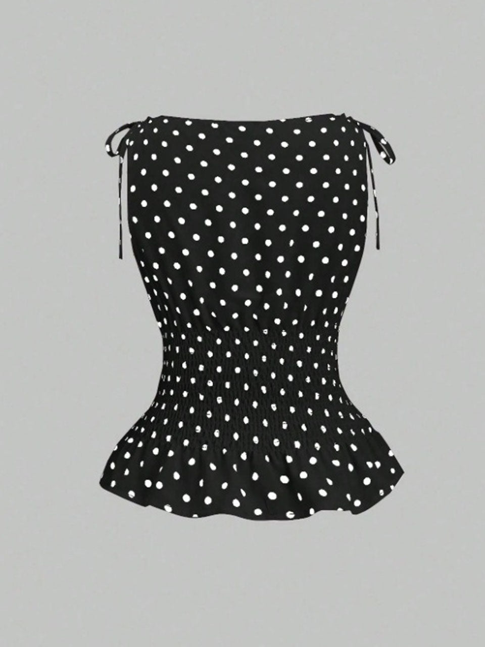 Vintage Polka Dot Satin Top
