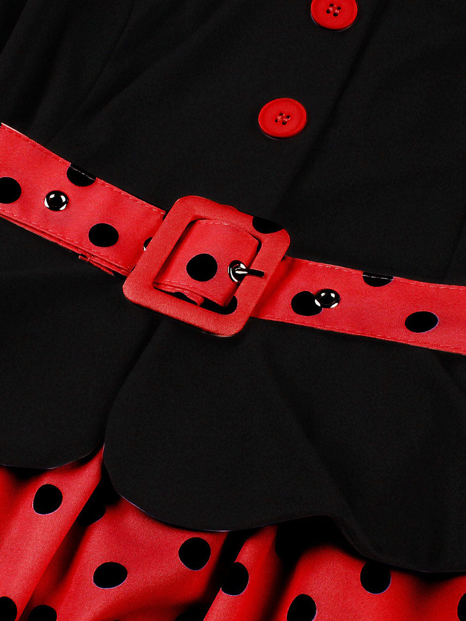 Ladybug Inspired Red and Black Polka Dot Shirt Dress
