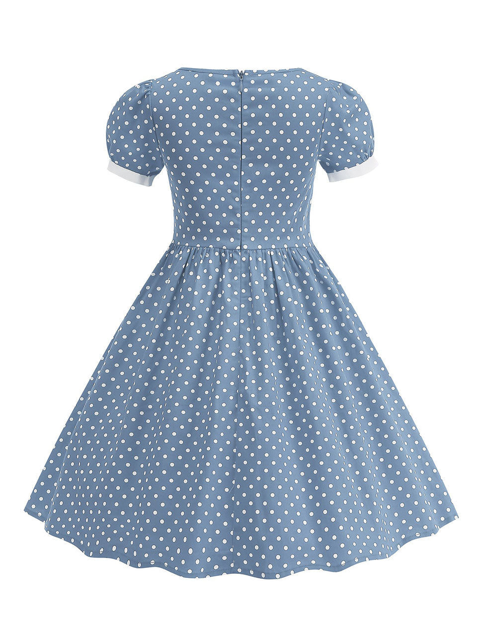 Kids Little Girls' Dress Square Neck Polka Dots Puff Sleeve Cotton 1950S Vintage Dress