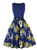 Van Gogh Inspired Sunflower Vintage Swing Dress