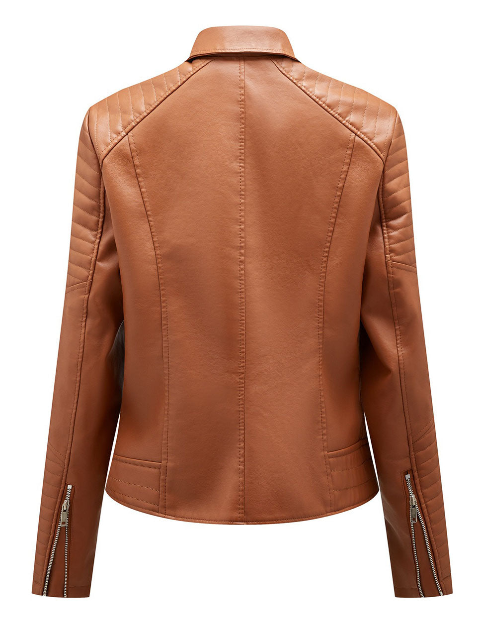 Yellow PU Leather Motorcycle Coat