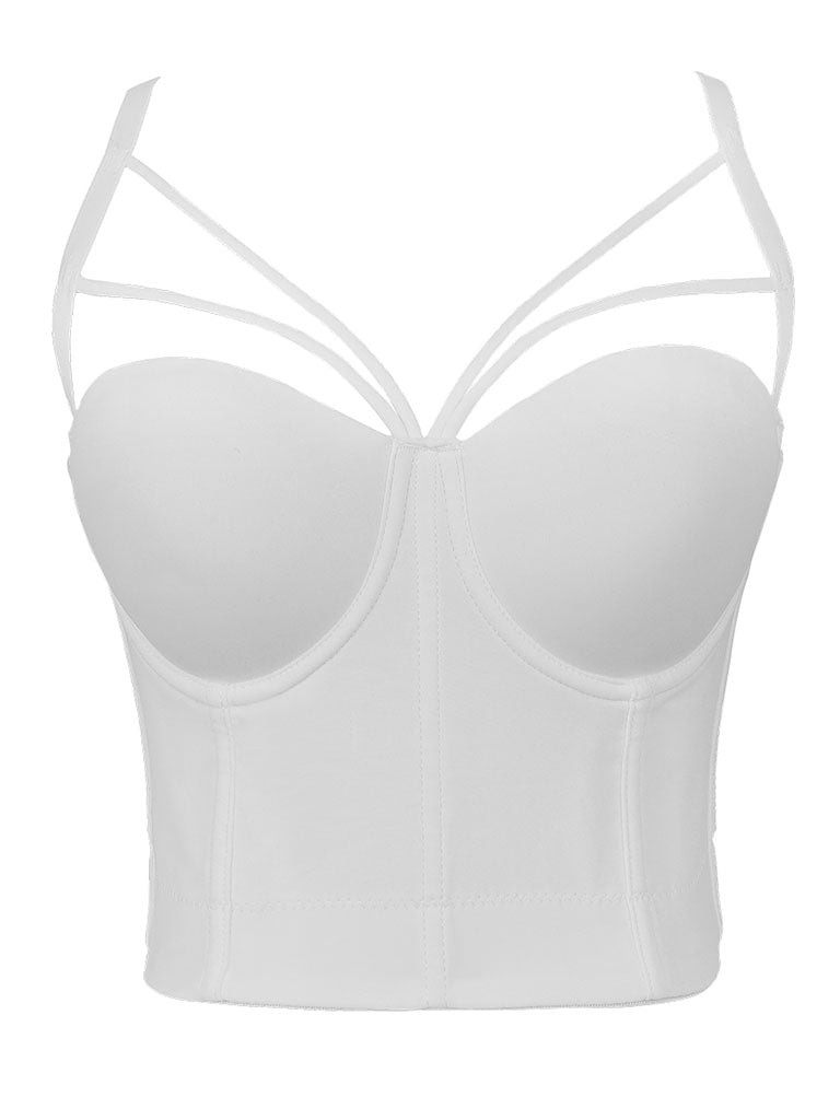 Solid Color Cut Out Corset Camisole Top