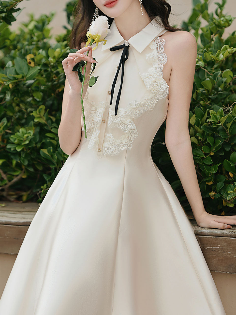 1950s Vintage Halter A-line Gown