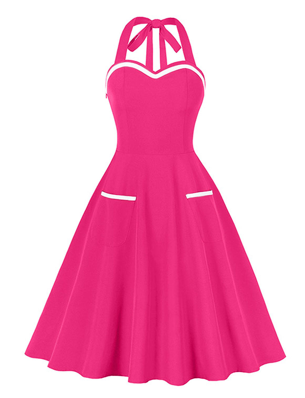 Purple Sweet Heart Halter Sleeveless 1950S Vintage Dress