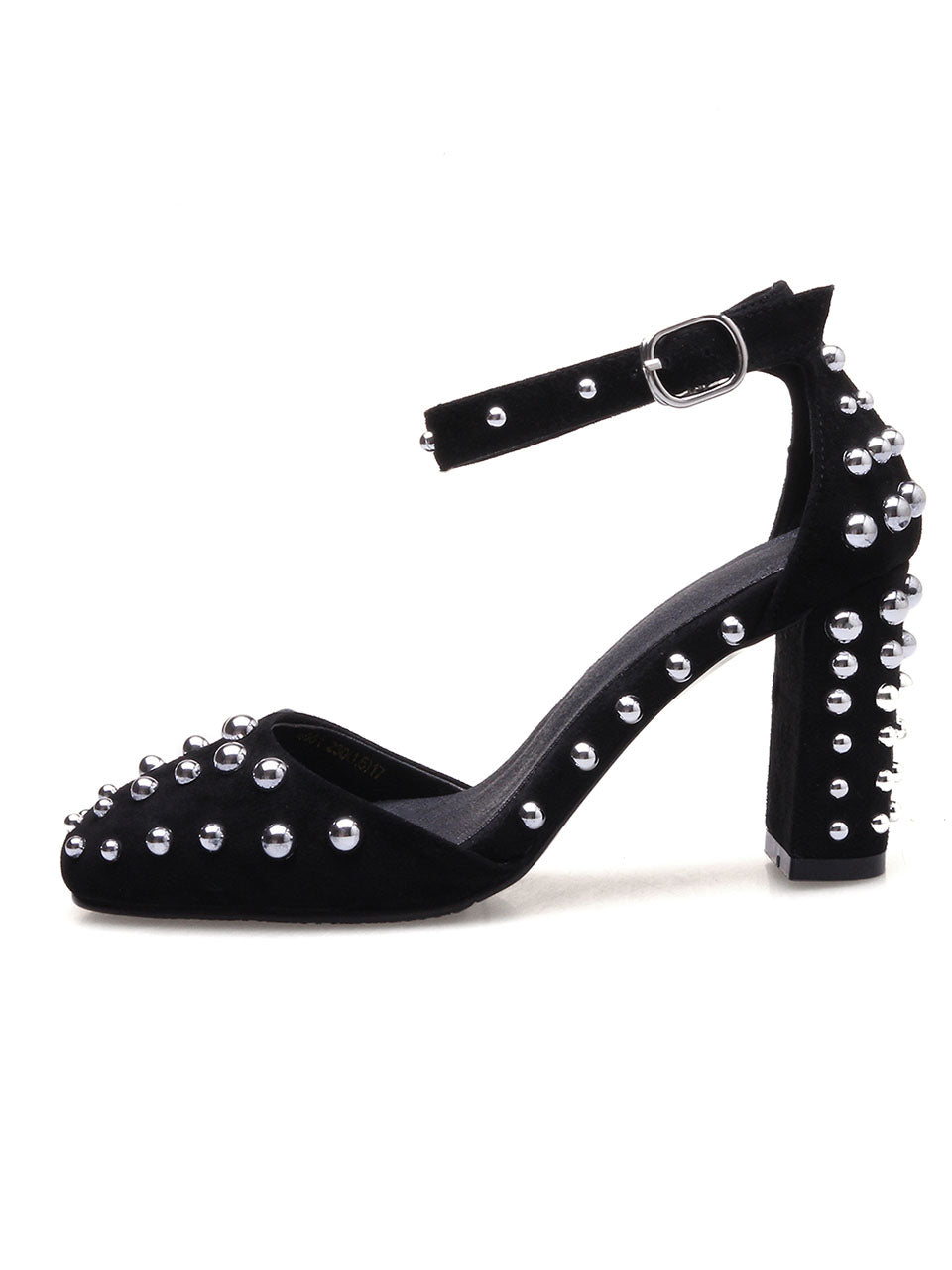 Piont Toe Rivet Chunky Heel Sandals Leather Vintage Shoes