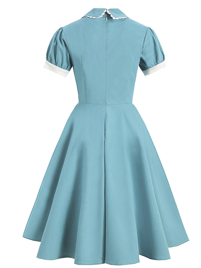 Lake Blue Peter Pan Collar 1950S Dress