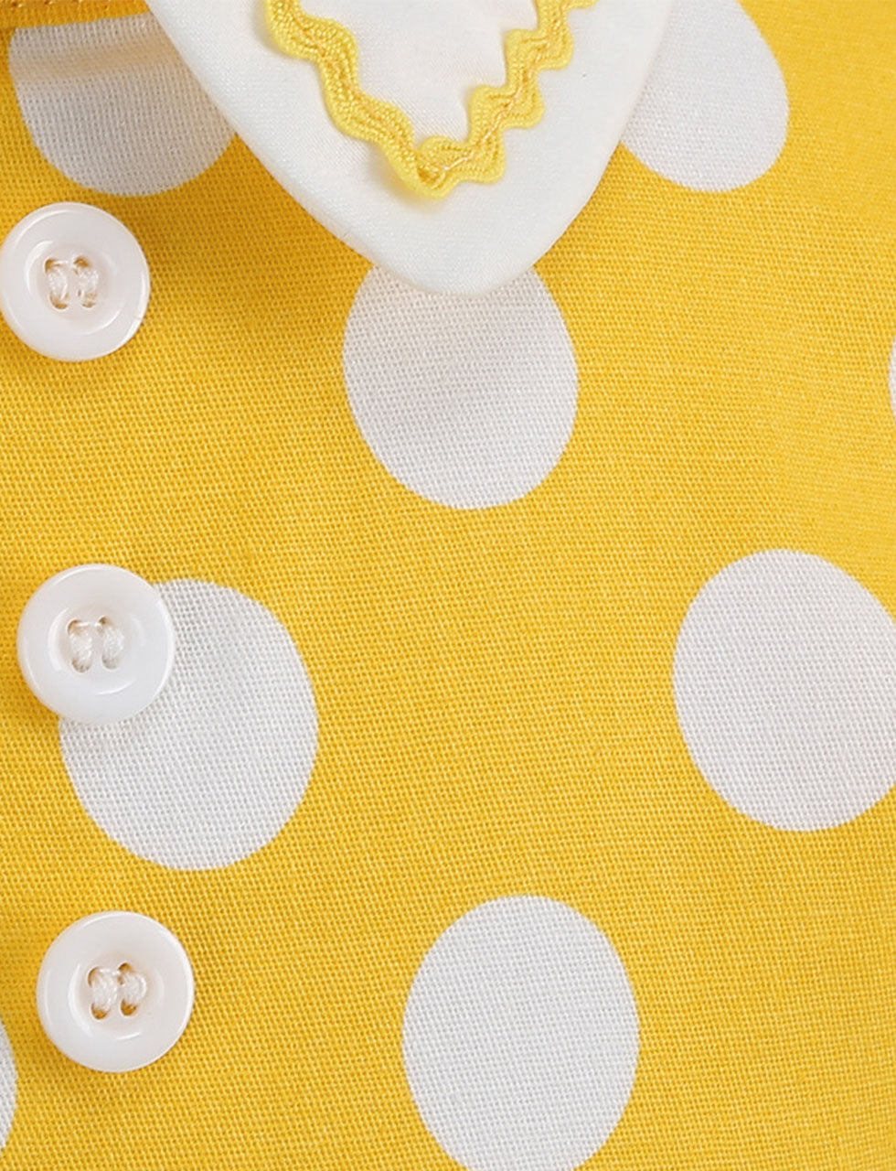Kids Little Girls' Dress Polka Dots Peter Pan Collar 1950S Dress