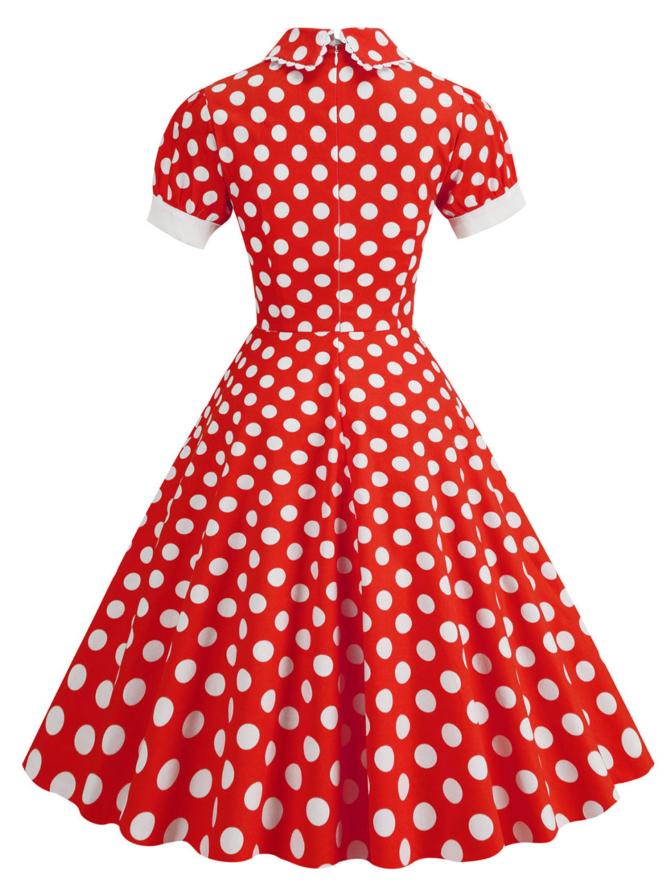 1950s Peter Pan Polka Dot Swing Dress