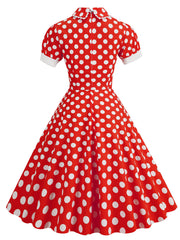 1950s Peter Pan Polka Dot Swing Dress