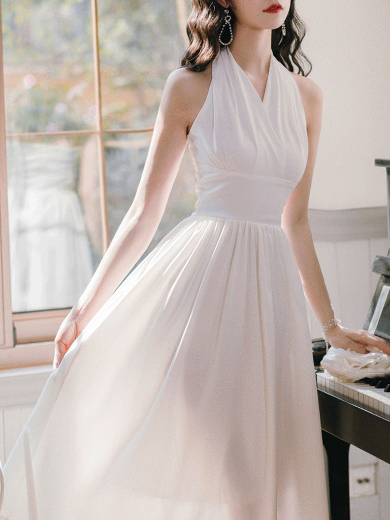 White Halter Marilyn Monroe Same Style 1950S Vintage Dress
