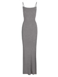 White Spaghetti Strap Bodycon Dress Comfortable Dress