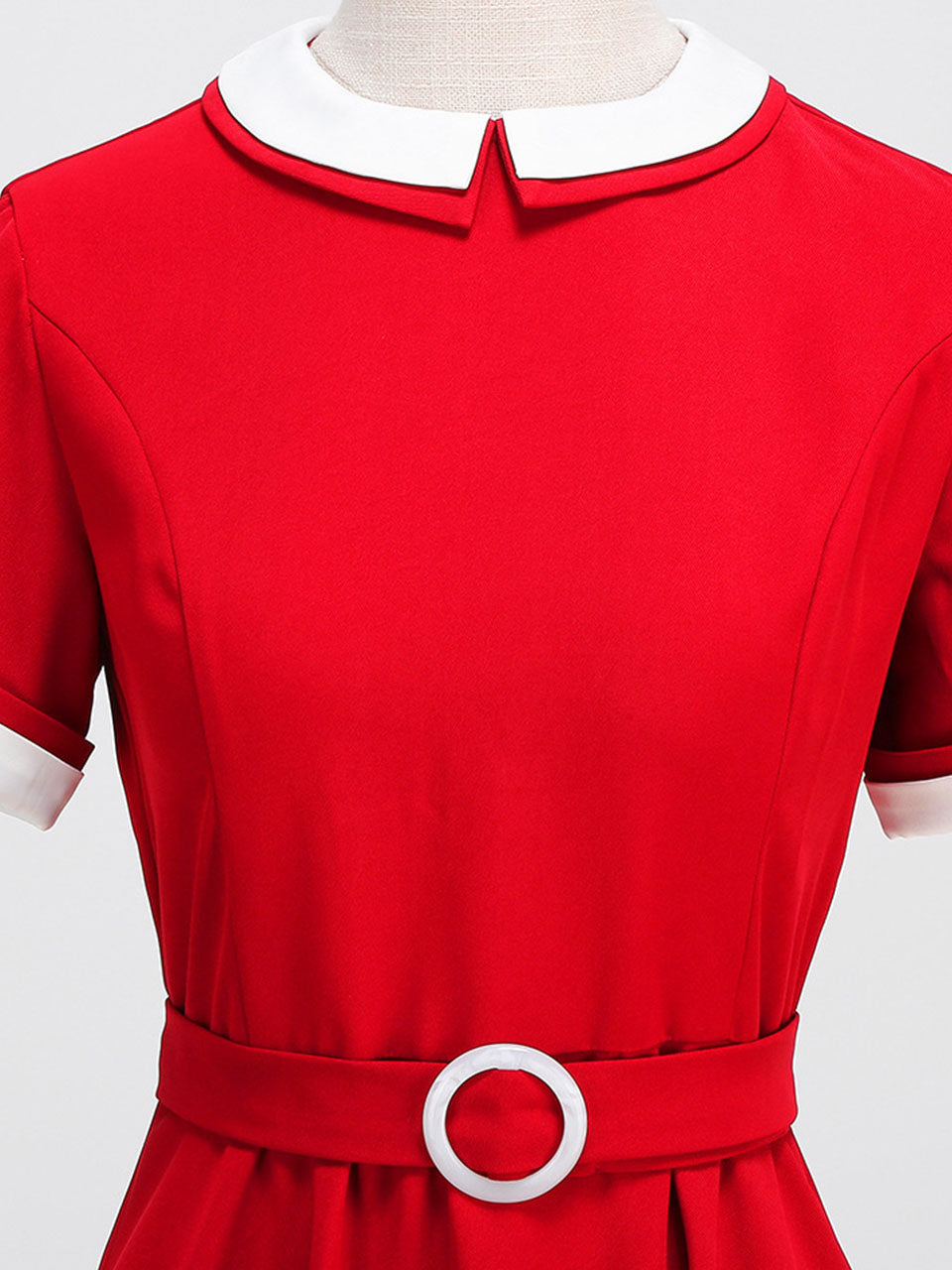1950s Blue Peter Pan Collar Cap Sleeve Vintage Swing Dress
