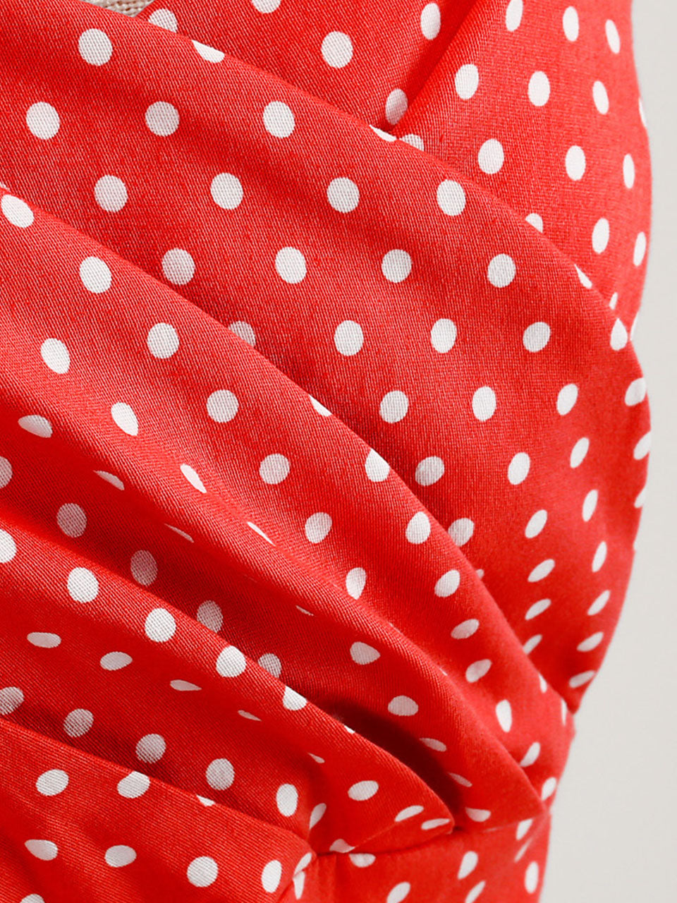 Red Polka Dots Vintage Halter Strap Backless 1950S Vintage Dress