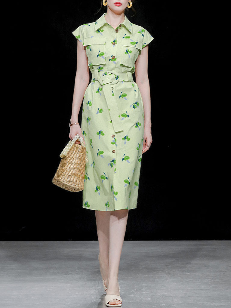 Summer Vintage Styele Fruit Print Shirt 1950S Dress