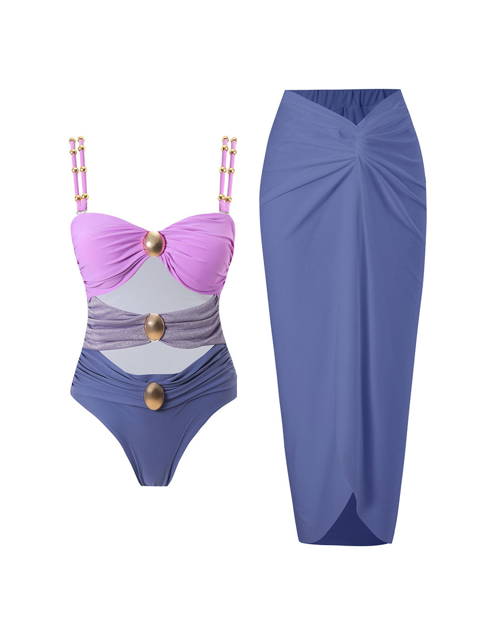 Green Hollow Out One Piece