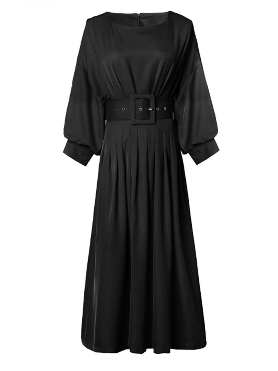 Green Dolman Sleeve High Waist Swing Party Dress