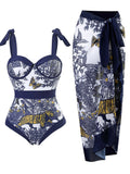 Animal Floral Print Strap One Piece