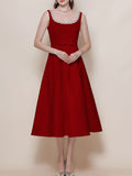 White Satin U Neck Sleeveless Classic 1950S Vintage Wedding Dress