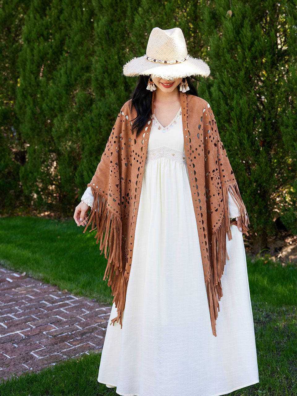 Bohemian Hollowed-out Tassel Scarf Shawl