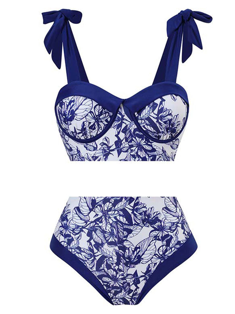 Animal Floral Print Strap Two Pieces