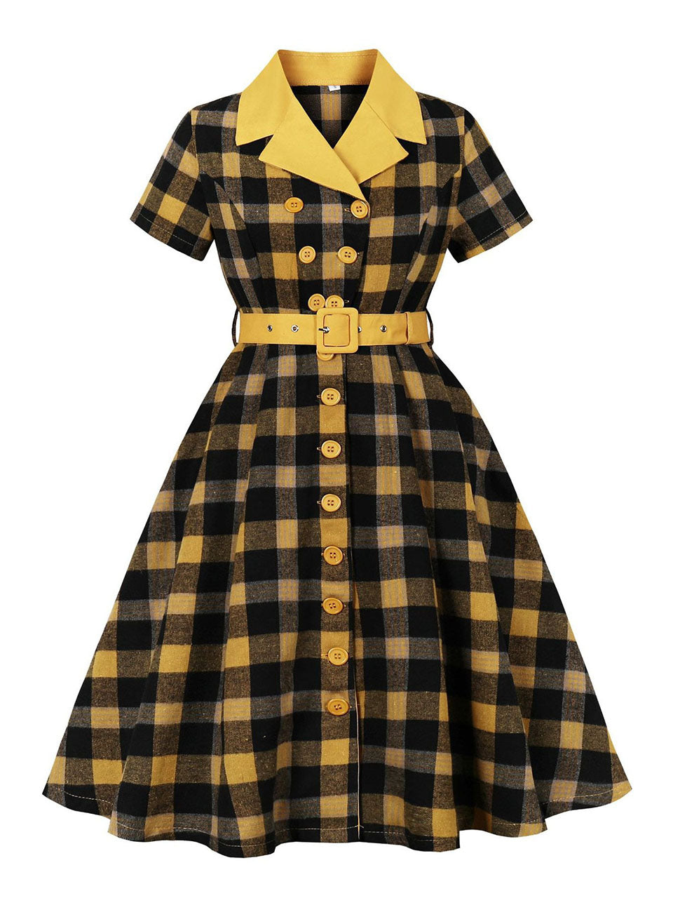 Christmas Green Plaid Vintage Shirt Dress