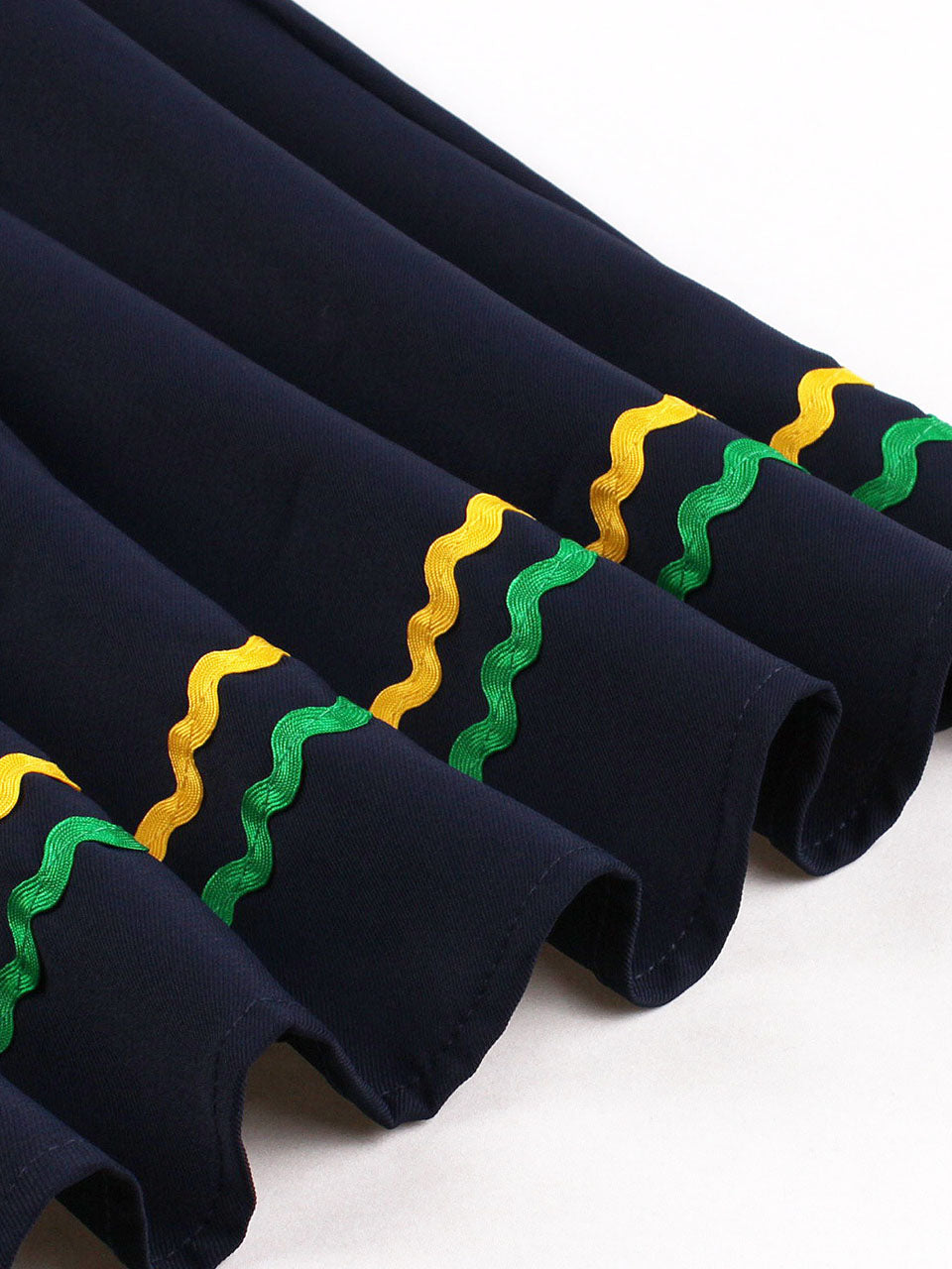 Navy Square Collar 1950s Swing Dress