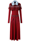 2PS Burgundy Fair Isle Knit Cape
