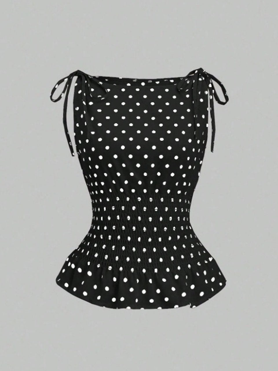 Vintage Polka Dot Satin Top