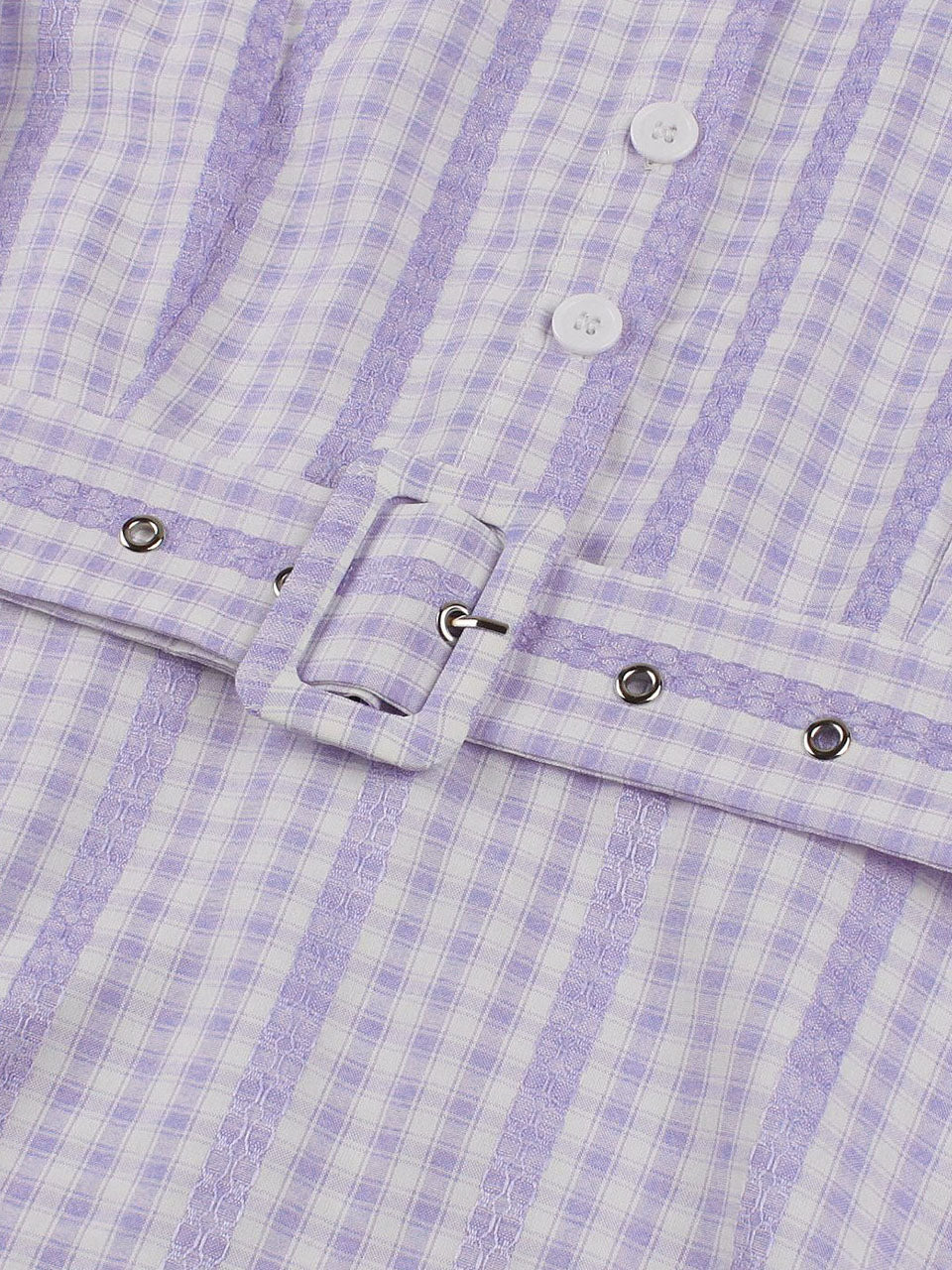 Blue Plaid Peter Pan Collar A-Line 1940S Vintage Shirt Dress