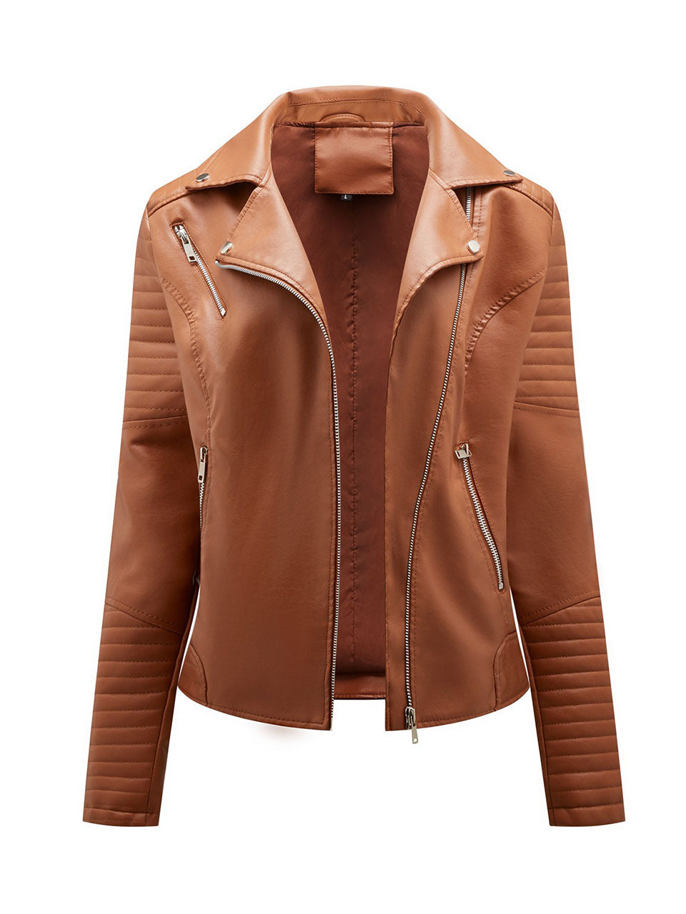 Yellow PU Leather Motorcycle Coat