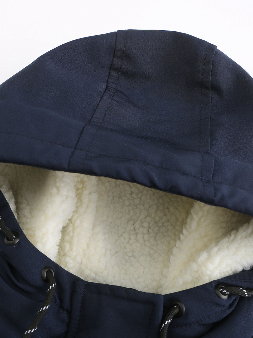 Navy Blue Fleece Lined Hooded Parka Jacket and Warm Winter Coat Heavyweight Windbreaker