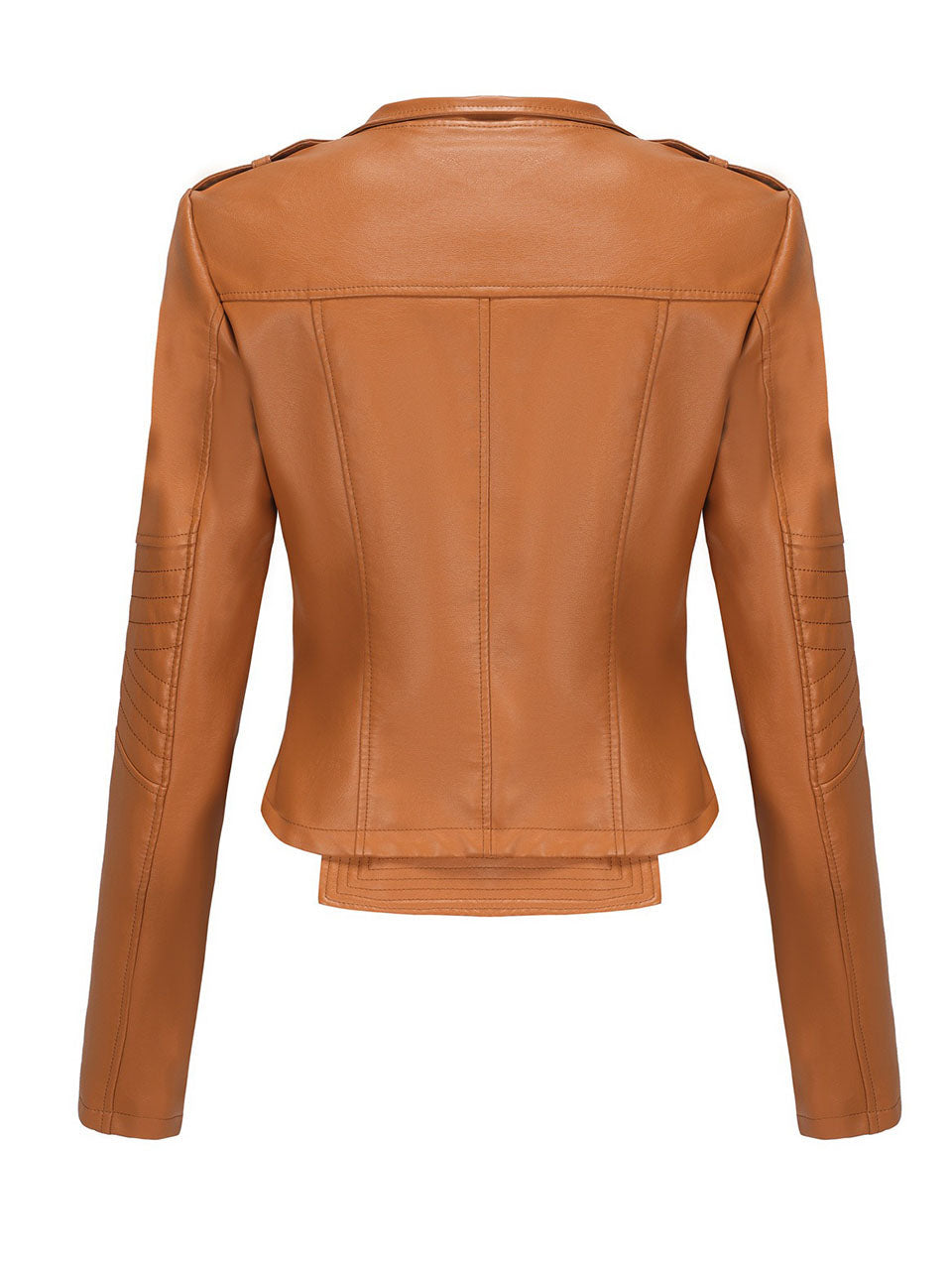 Navy Blue Faux Leather Motorcycle Jacket | Slim Fit Asymmetrical Zip Moto Biker Coat
