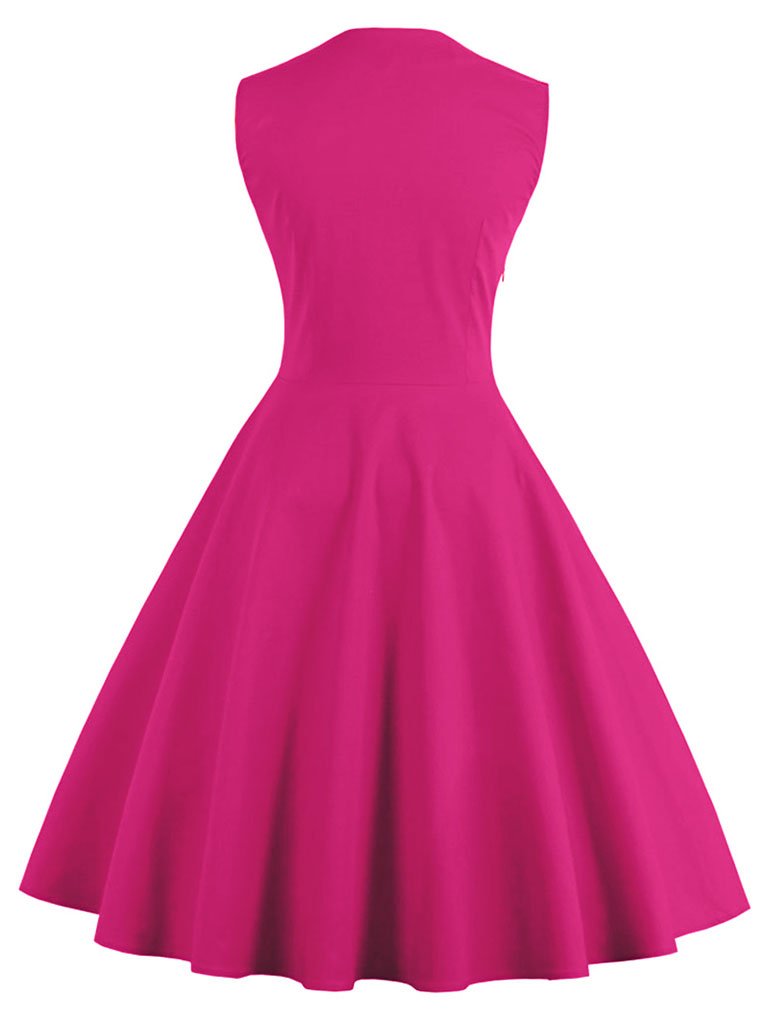Polka Dot Square Neck Slim Fit Vintage Dress