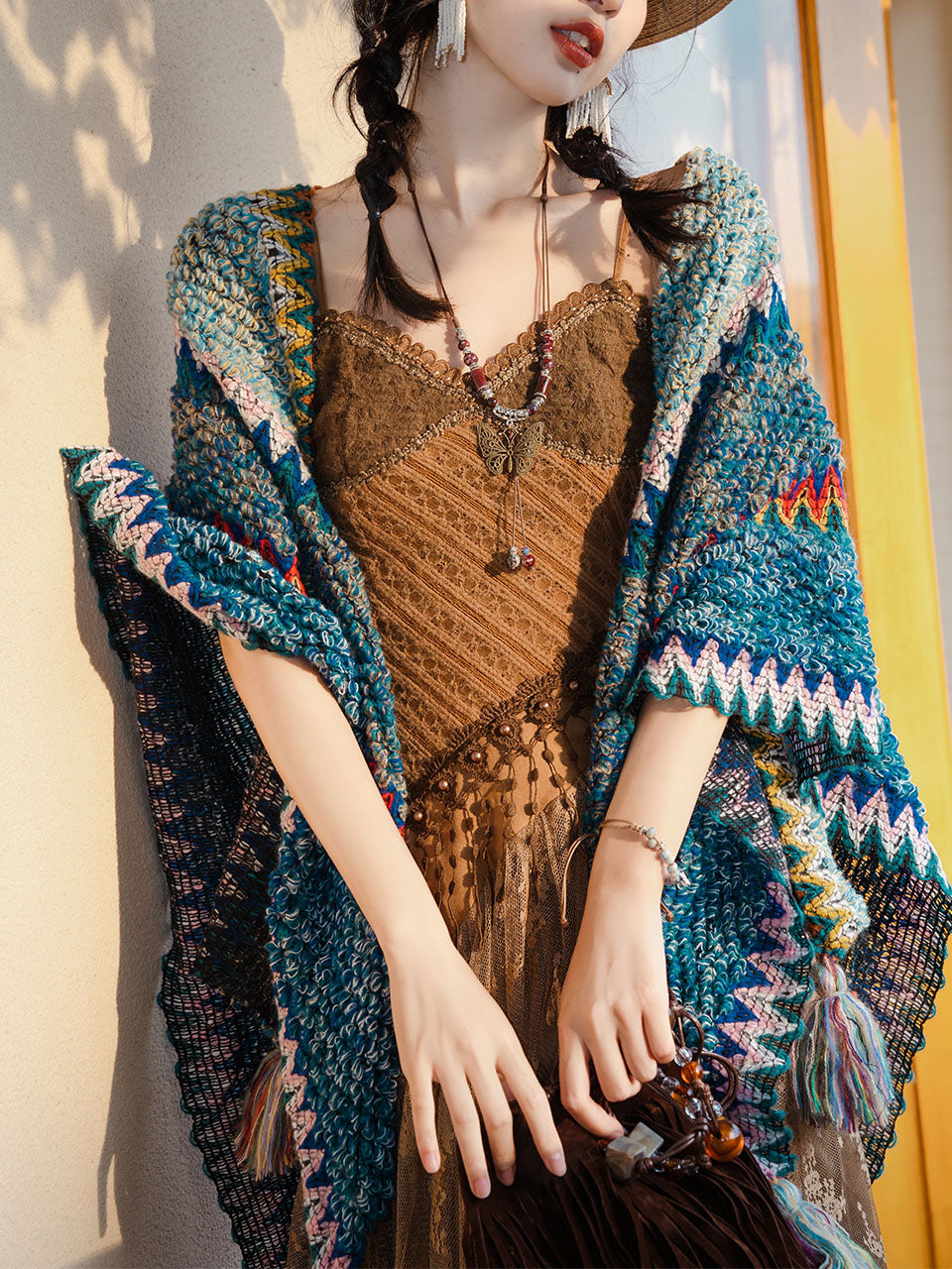 2PS Brown Lace Strap Dress